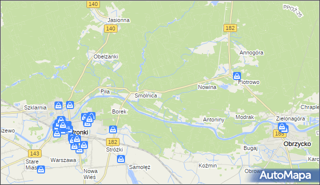 mapa Nowy Kraków gmina Wronki, Nowy Kraków gmina Wronki na mapie Targeo