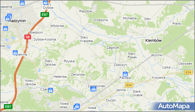 mapa Nowy Kraszew, Nowy Kraszew na mapie Targeo