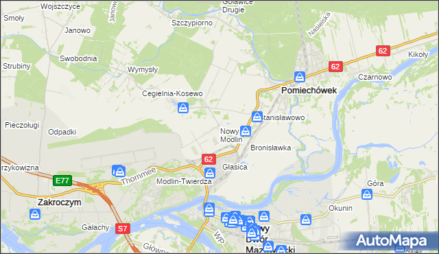 mapa Nowy Modlin, Nowy Modlin na mapie Targeo