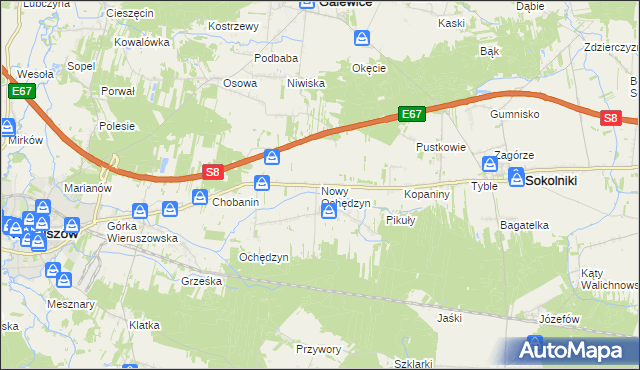 mapa Nowy Ochędzyn, Nowy Ochędzyn na mapie Targeo