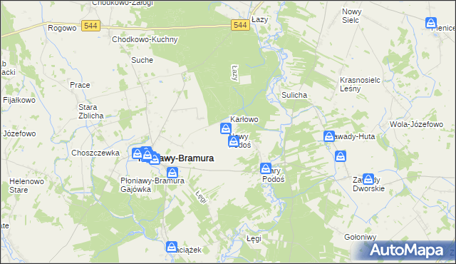 mapa Nowy Podoś, Nowy Podoś na mapie Targeo