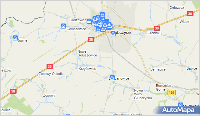 mapa Nowy Rożnów, Nowy Rożnów na mapie Targeo