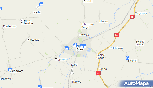 mapa Nowy Staw powiat malborski, Nowy Staw powiat malborski na mapie Targeo