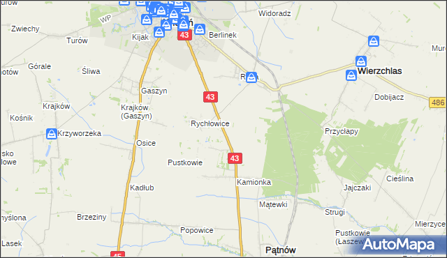 mapa Nowy Świat gmina Wieluń, Nowy Świat gmina Wieluń na mapie Targeo