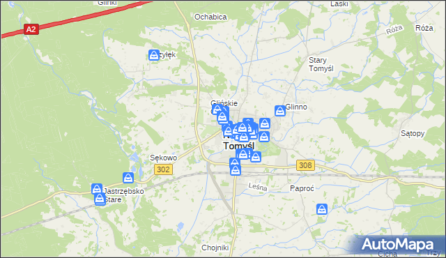 mapa Nowy Tomyśl, Nowy Tomyśl na mapie Targeo