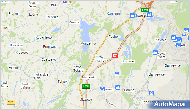 mapa Nowy Tuchom, Nowy Tuchom na mapie Targeo