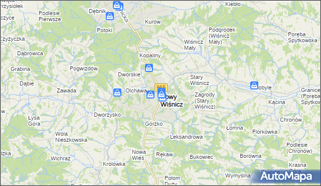 mapa Nowy Wiśnicz, Nowy Wiśnicz na mapie Targeo