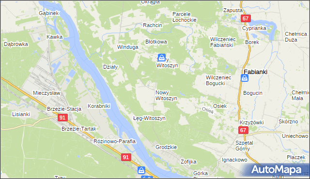 mapa Nowy Witoszyn, Nowy Witoszyn na mapie Targeo