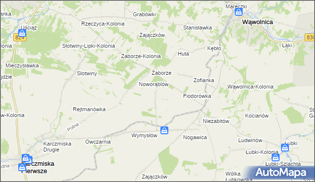 mapa Obliźniak, Obliźniak na mapie Targeo