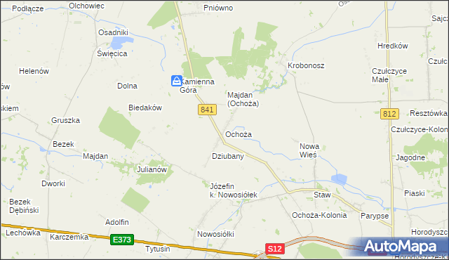 mapa Ochoża gmina Wierzbica, Ochoża gmina Wierzbica na mapie Targeo