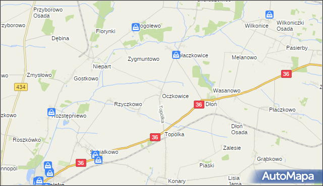 mapa Oczkowice, Oczkowice na mapie Targeo