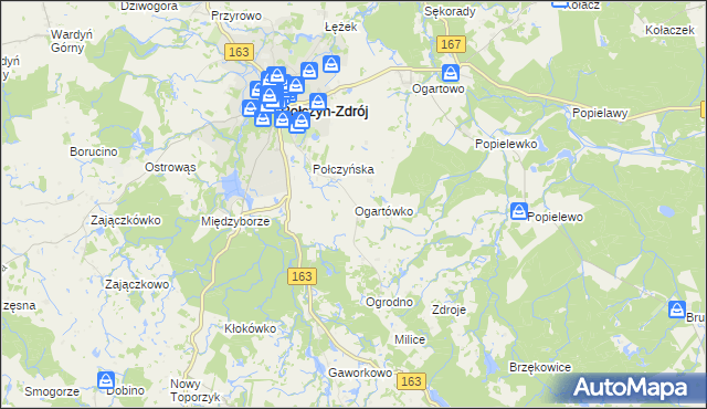 mapa Ogartówko, Ogartówko na mapie Targeo