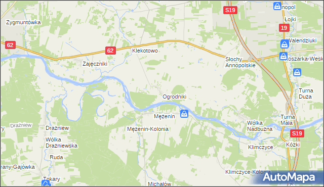 mapa Ogrodniki gmina Siemiatycze, Ogrodniki gmina Siemiatycze na mapie Targeo
