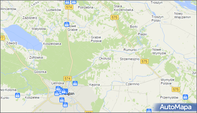 mapa Okolusz, Okolusz na mapie Targeo