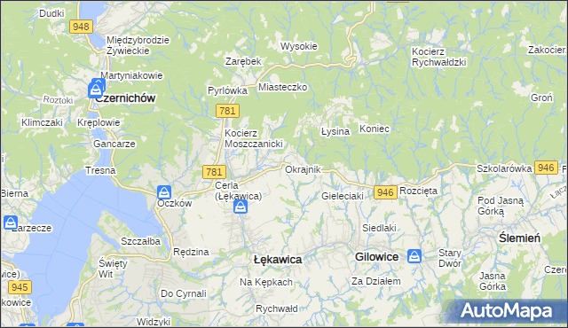 mapa Okrajnik, Okrajnik na mapie Targeo