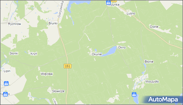 mapa Okunie, Okunie na mapie Targeo