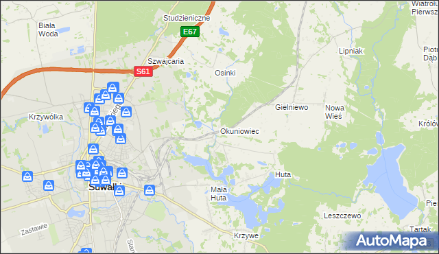 mapa Okuniowiec, Okuniowiec na mapie Targeo