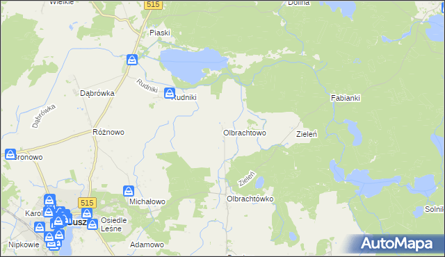 mapa Olbrachtowo, Olbrachtowo na mapie Targeo