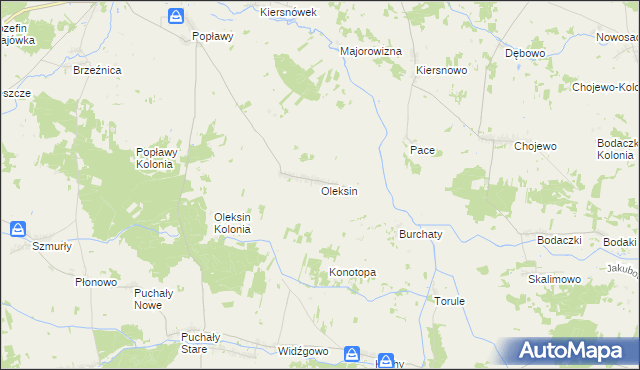 mapa Oleksin gmina Brańsk, Oleksin gmina Brańsk na mapie Targeo