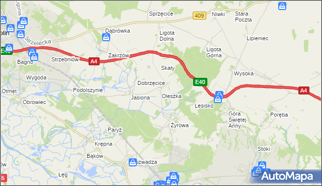 mapa Oleszka, Oleszka na mapie Targeo
