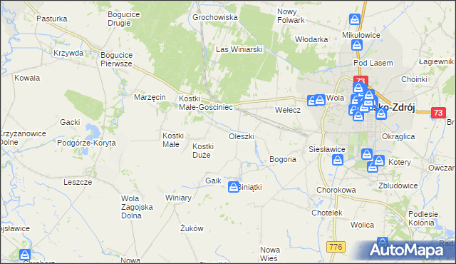 mapa Oleszki, Oleszki na mapie Targeo