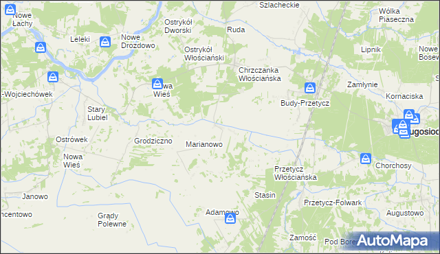 mapa Olszaki, Olszaki na mapie Targeo