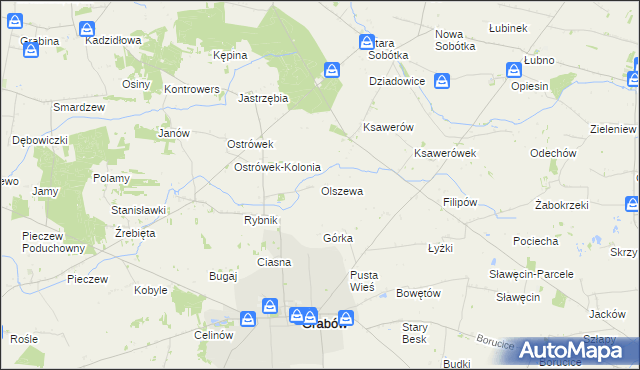 mapa Olszewa, Olszewa na mapie Targeo