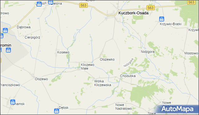 mapa Olszewko gmina Kuczbork-Osada, Olszewko gmina Kuczbork-Osada na mapie Targeo