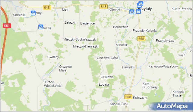 mapa Olszewo-Góra, Olszewo-Góra na mapie Targeo