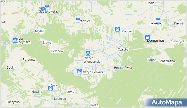 mapa Olszyc Szlachecki, Olszyc Szlachecki na mapie Targeo