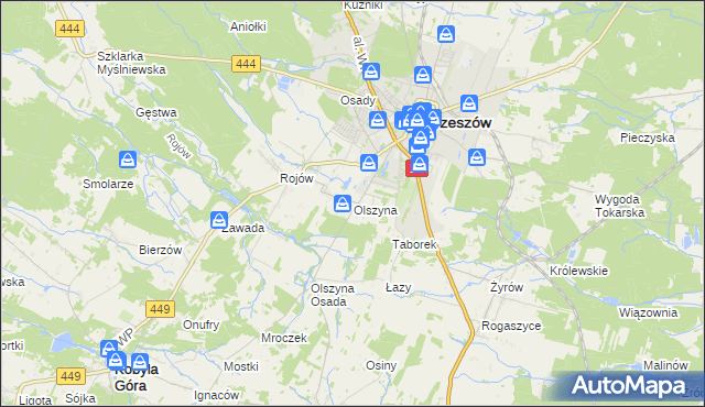 mapa Olszyna gmina Ostrzeszów, Olszyna gmina Ostrzeszów na mapie Targeo