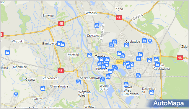 mapa Opola, Opole na mapie Targeo