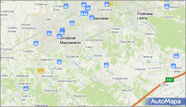 mapa Opypy, Opypy na mapie Targeo