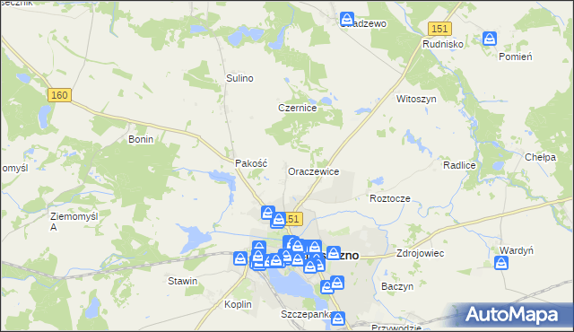 mapa Oraczewice, Oraczewice na mapie Targeo
