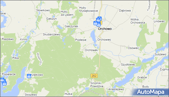 mapa Orchówek gmina Orchowo, Orchówek gmina Orchowo na mapie Targeo