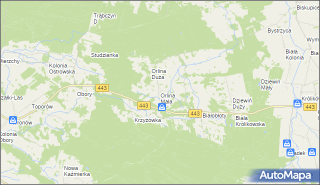 mapa Orlina Mała, Orlina Mała na mapie Targeo