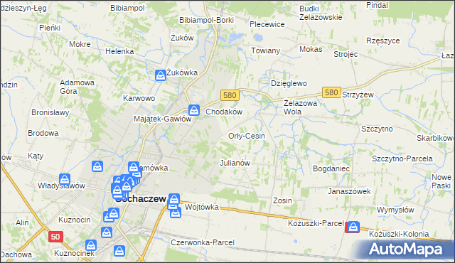 mapa Orły-Cesin, Orły-Cesin na mapie Targeo