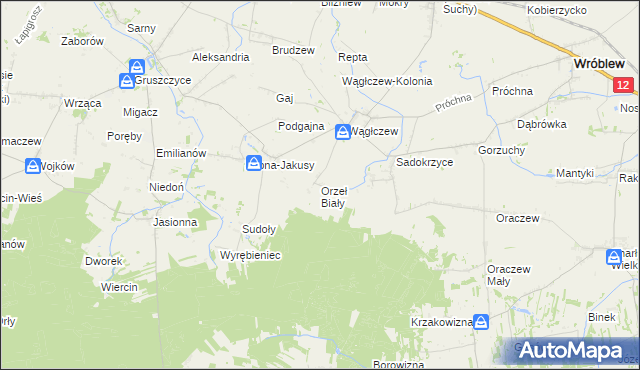 mapa Orzeł Biały, Orzeł Biały na mapie Targeo