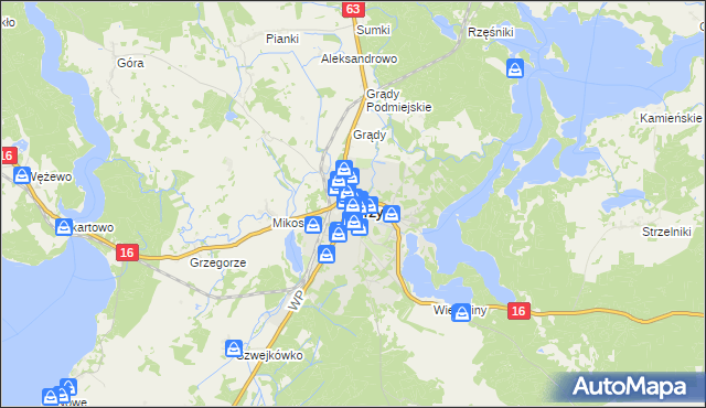 mapa Orzysz, Orzysz na mapie Targeo