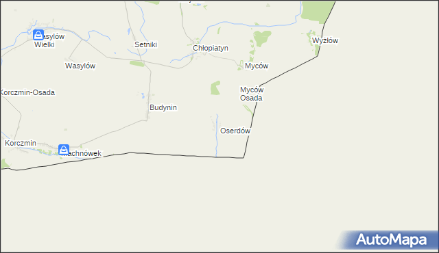mapa Oserdów, Oserdów na mapie Targeo