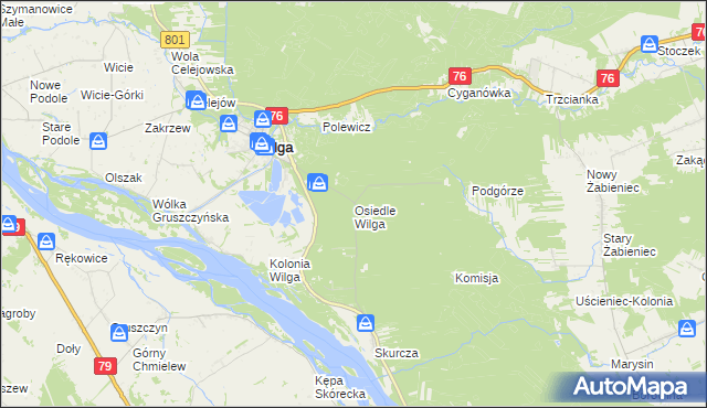 mapa Osiedle Wilga, Osiedle Wilga na mapie Targeo