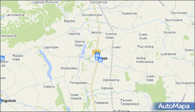 mapa Osiek powiat brodnicki, Osiek powiat brodnicki na mapie Targeo