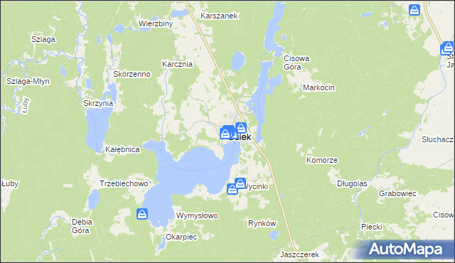 mapa Osiek powiat starogardzki, Osiek powiat starogardzki na mapie Targeo