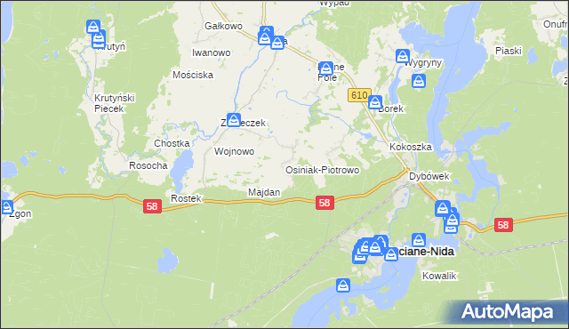 mapa Osiniak-Piotrowo, Osiniak-Piotrowo na mapie Targeo