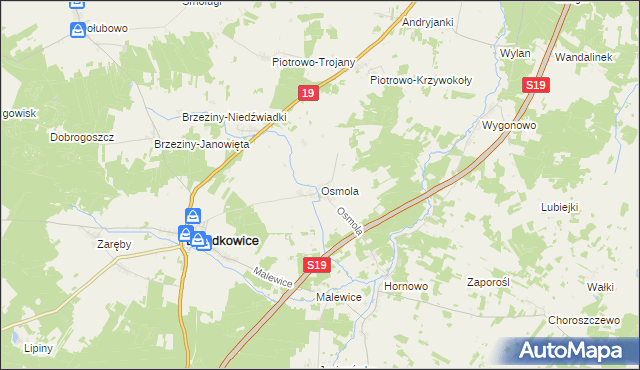 mapa Osmola, Osmola na mapie Targeo