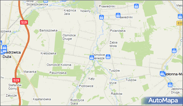 mapa Osmolice Pierwsze, Osmolice Pierwsze na mapie Targeo