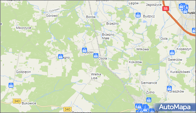 mapa Osola, Osola na mapie Targeo