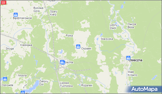 mapa Osówek gmina Osieczna, Osówek gmina Osieczna na mapie Targeo