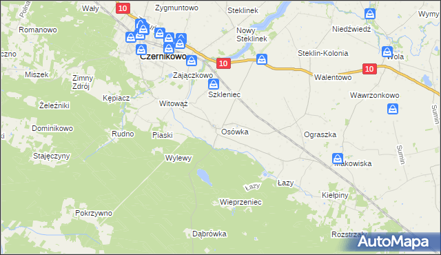 mapa Osówka gmina Czernikowo, Osówka gmina Czernikowo na mapie Targeo