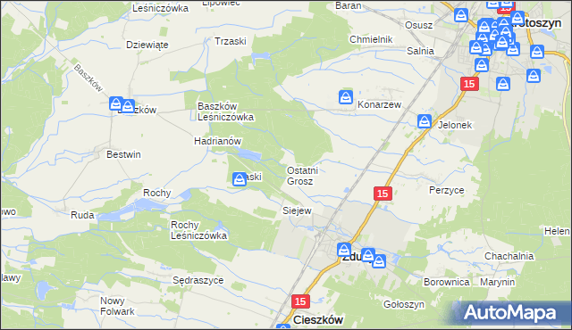 mapa Ostatni Grosz, Ostatni Grosz na mapie Targeo